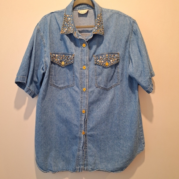 Vintage Denim Bedazzled Button Down - Picture 7 of 9